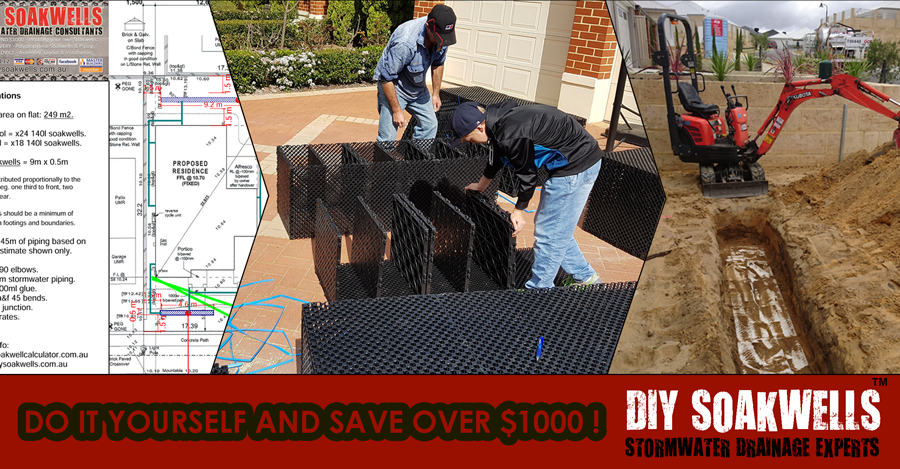 Overview of the DIY soakwell installation process.